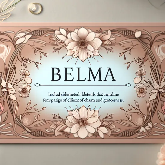 Belma - Explore Name Meaning, Origin, Popularity and Similar Names